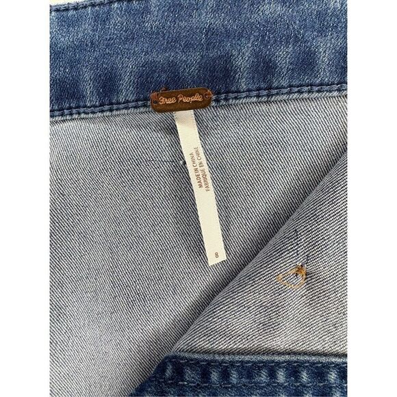 Free People Little Daisies button front denim mini skirt - 8 - Picture 5 of 9